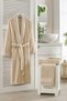 Luxury |   100% Cotton Jacquard Luxury 3 Piece Bathrobe Set |   Bathrobe Set |   Dowry Set Bej