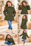 Girl's Quilted Winter Coat Plush Lined Hooded Zippered Long Coat - 3