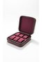 Wooden Case 6-Piece Watch Box |   20×20×7 cm |   Velvet Interior, Zippered Watch Storage Box Claret Red - 2