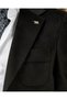 Slim Fit Mono Collar Velvet Thin Twill Men's Suit Black T20178-01 - 2