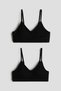 2-pack padded crop tops
