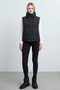 Women's Two-Piece Set Stand-Up Collar Zippered Puffer Vest and High Waist Gathering Leggings Set - 3