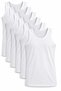 Men's 6-Piece White Undershirts, 100% Cotton Single Jersey Fabric Men's Undershirts with Straps