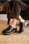 Women's Leather Look, Closed Toe, Wedge Heeled, Home and Outdoor Slippers - 3