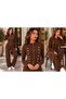 Women's Stylish Knitwear Set Sweater with Button and Zipper Accessory Detail - 3