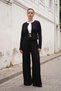 Women's Front-Tie Jacket Pleated Wide-Leg Pants Set