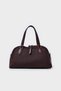 Cylinder Shape Hand and Shoulder Bag-Burgundy - 3