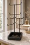 Metal Jewelry Stand Black Jewelry Organizer Necklace Earrings Bracelet and Ring Organizer Jewelry Organizer with Tray