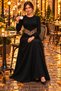 V Detail - Women's Geometric Waist Detailed Diver Full Length Dress - 5