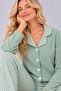 Women's Waffle Textured Buttoned Shirt Collar Long Sleeve Patterned Relaxed Cut Pajama Set - 5