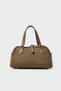 Cylinder-Shaped Hand and Shoulder Bag-Mink - 3
