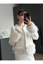 Brand Model Sleeve and Waist Detail Fur Cardigan - 4