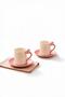 2-Person Porcelain Turkish Coffee Cup with Pink Bow - 2