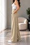 Women's High Waist Single Pleated Palazzo Pants with Pockets, Textured Fabric, Plus Size Option Available - 3