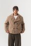 Ravello Bearded Fabric Textured Buttoned Double-Breasted Collar Men's Coat