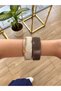 Coffee Cream Wavy Zr Model Set of 2 Thick Acrylic Bracelet 16-17 cm