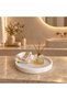 White Marble Round Presentation Tray, White Marble Bathroom Organizer & Organizer