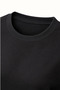 Wide Sleeve Black Cotton Basic Tshirt - 5