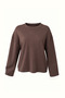 Wide Sleeve Brown Cotton Basic Tshirt - 4