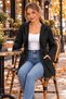 Hooded Comfort - Women's Long Jacket with Adjustable Waist and Pockets - 6