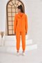 Orange Two-Yarn Oversized Hooded Sweatshirt with Pockets - 4