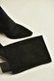 Z820380002 Black Suede Thick Heeled Women's Boots with Small Stone Detail - 5