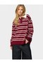 Buttoned Polo Collar Striped Detail Long Sleeve Sweater - 2
