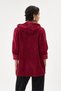 Women's Burgundy Italian Hooded Zippered Oversize Velvet Jacket Size 38 - 44 - 3