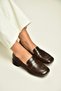 Z820050109 Brown Low Heel Loafer Shoes - 2