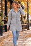 Hooded Comfort - Women's Long Jacket with Adjustable Waist and Pockets - 5