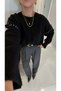 Verda Black Knitwear with Drop Detail