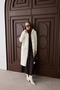80153 - Stylish Comfortable Gold Buttoned Felt Women's Knitwear Long Cardigan - 2