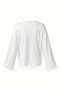 Wide Sleeve Ecru Cotton Basic Tshirt - 7