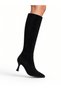 -Knee-High Heeled Boots |   8 cm Cat Heel |   Zippered |   Pointed Toe | - 6