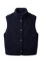 Pocket Detailed Buttoned Vest-Navy Blue Dark Blue