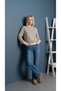 Women's Striped Sweatshirt Relaxed Fit - 2