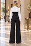 Trikoton Garnished Belted Crepe Trousers Suit Black - 2