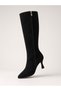 -Knee-High Heeled Boots |   8 cm Cat Heel |   Zippered |   Pointed Toe | - 2