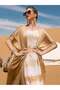 Gold and White Two-Piece Abaya Set - 4