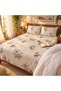 Turkish Style King Size Flat Bedsheet Set, 3 Pieces, 260 x 240 cm, 1 Flat Sheet and 2 Pillowcases (Cream & Soft Pastel)