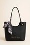 Women's Black Scarf Detailed Large Size Daily Shoulder Bag Modern Stylish Design 27029