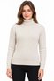 Turtleneck Full-Throated Thick Ribbed Regular Fit Knitwear Sweater - Beige