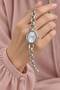 Kelyn Women's Silver Color Oval Dial Chain Cord Stylish Wrist Watch - 6
