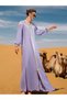 Lavender Silver-Beaded Evening Gown - 8