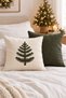 New Year's Themed Punch Embroidered 2-Piece Throw Pillow Cover Set |   Zippered 42X42 cm |   Modern Sofa Throw Pillow, Christmas Patterned, Decorative - 3