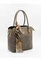 Suede Scarf Detailed Multi-Compartment Hand and Shoulder Bag