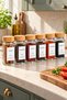 6-Piece Glass Spice Jar Set with Bamboo Lids – Square Design Spice Storage Jars - 2