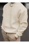 Unisex Crew Neck Three Yarn Cotton Loose Fit Sweatshirt Thick 100% Cotton