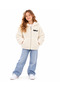 Girls Boys Plush Cardigan Hooded Zipper Pocket Winter Jacket 8-13 Years Old Manifest White - 7