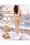 Women's Fleece Lined High Waist Black Stretchy Leggings - 2